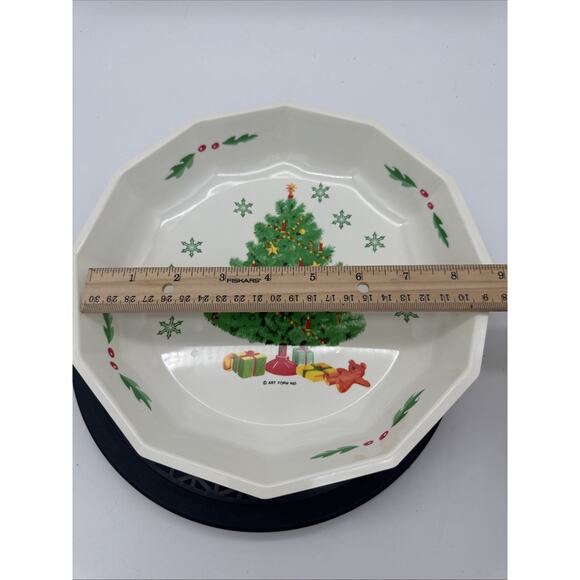 4 Vtg Plastic Christmas Tree Serving Trays Platters Dishes Artform Industries - Picture 2 of 3